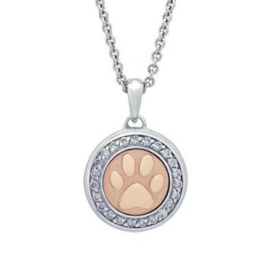 Diamond Paw Rose Cremation Pendant